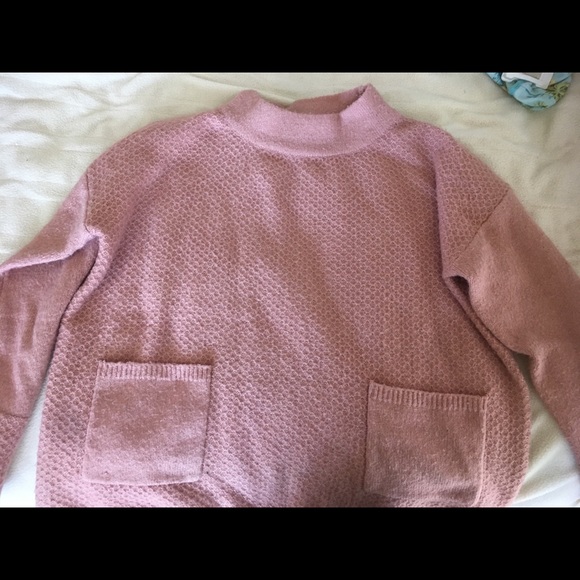 Sweaters - Pink mock neck sweater